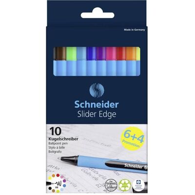 Schneider, Stylo, Kugelschreiber Slider Edge XB Promotion 10 Farben 6 + 4 Stück (10x) Schneider, Stylo, Kugelschreiber Slider Edge XB Promotion 10 Farben 6 + 4 Stück (10x)