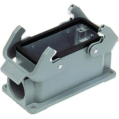 Harting Ferrure de chariot HAN 10Blav avec entrée M20 et 2 suspensions, métal, Câble + prise électronique, Gris Harting Ferrure de chariot HAN 10Blav avec entrée M20 et 2 suspensions, métal, Câble + prise électronique, Gris