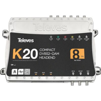 Televes K20-8 Tête compacte 8 transpondeurs, DVB-S2 en QAM 57010, Parabole : accessoires, Argent, Noir Televes K20-8 Tête compacte 8 transpondeurs, DVB-S2 en QAM 57010, Parabole : accessoires, Argent, Noir