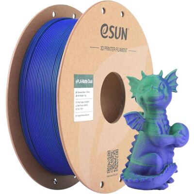eSUN PLA MATTE DUAL 1,75mm GREEN BLUE 1kg (PLA, 1.75 mm, 1000 g), Filament 3D, Bleu, Vert eSUN PLA MATTE DUAL 1,75mm GREEN BLUE 1kg (PLA, 1.75 mm, 1000 g), Filament 3D, Bleu, Vert