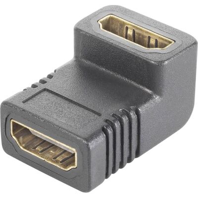 SpeaKa Professional HDMI double femelle coudé 90, Adaptateur vidéo, Noir SpeaKa Professional HDMI double femelle coudé 90, Adaptateur vidéo, Noir