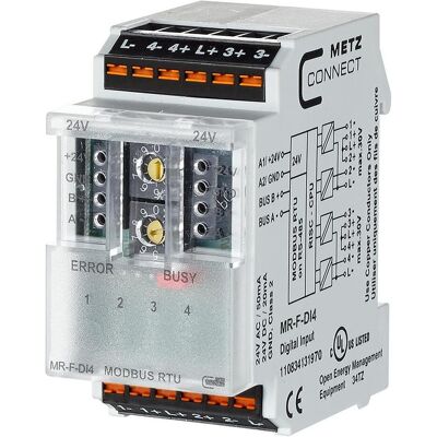 Connect, Compteur de courant, Metz 110834131970 MR-F-DI4 Modbus RTU Connect, Compteur de courant, Metz 110834131970 MR-F-DI4 Modbus RTU