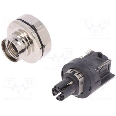 Harting Connecteur : prise M12, 8 broches femelles, 57 V, coudé, IP65, IP67, SMT, Câble + prise électronique Harting Connecteur : prise M12, 8 broches femelles, 57 V, coudé, IP65, IP67, SMT, Câble + prise électronique