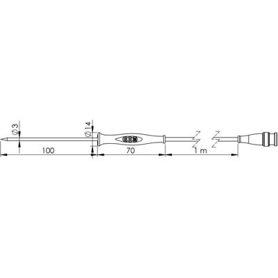 Greisinger Sonde de température à piquer Pt1000 GF 1T, 70°C à +250°C, 3mm, Métrologie, Noir Greisinger Sonde de température à piquer Pt1000 GF 1T, 70°C à +250°C, 3mm, Métrologie, Noir