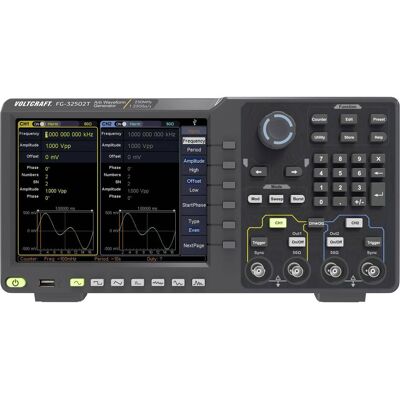 Voltcraft Générateur de signaux arbitraires 250 MHz à deux canaux avec commande par écran tactile, Métrologie, Noir Voltcraft Générateur de signaux arbitraires 250 MHz à deux canaux avec commande par écran tactile, Métrologie, Noir