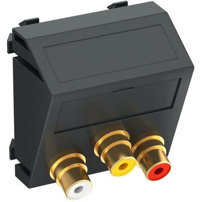 OBO Bettermann Support multimédia MTS-12R L SWGR1 - Audio-Video, 3 RCA, Noir OBO Bettermann Support multimédia MTS-12R L SWGR1 - Audio-Video, 3 RCA, Noir
