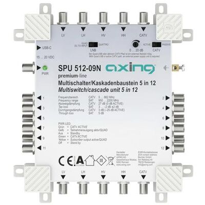 Axing SPU51209N SAT Multischalter Eingänge (Multischalter): 5 (4 SAT/1 terrestri (Multi commutateur), Parabole : accessoires Axing SPU51209N SAT Multischalter Eingänge (Multischalter): 5 (4 SAT/1 terrestri (Multi commutateur), Parabole : accessoires