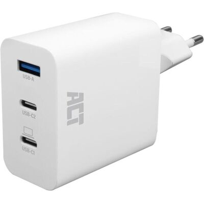ACT AC2170 Chargeur Rapide USB-C & USB-A Blanc 65W ACT AC2170 Chargeur Rapide USB-C & USB-A Blanc 65W