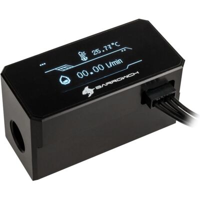 Barrow Fluxmètre OLED - noir, Refroidissement à eau : systèmes de surveillance, Noir Barrow Fluxmètre OLED - noir, Refroidissement à eau : systèmes de surveillance, Noir