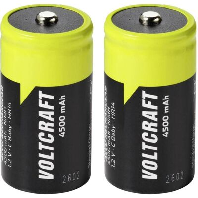 Voltcraft Piles NiMH « Baby » (C) 4 500 mAh, 1,2 V, prêtes à l'emploi, lot de 2 (2 pcs, C, R14, 4500 mAh), Batteries + piles Voltcraft Piles NiMH « Baby » (C) 4 500 mAh, 1,2 V, prêtes à l'emploi, lot de 2 (2 pcs, C, R14, 4500 mAh), Batteries + piles