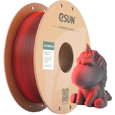 eSUN PLA MATTE DUAL 1,75mm RED BLACK 1kg (PLA, 1.75 mm, 1000 g), Filament 3D, Noir, Rouge eSUN PLA MATTE DUAL 1,75mm RED BLACK 1kg (PLA, 1.75 mm, 1000 g), Filament 3D, Noir, Rouge
