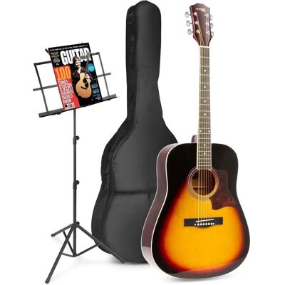 Max Music Akustikgitarre für Anfänger - Solojam Western Gitarre - inkl. (Guitare western, Érable, Tilleul), Guitare, Marron Max Music Akustikgitarre für Anfänger - Solojam Western Gitarre - inkl. (Guitare western, Érable, Tilleul), Guitare, Marron