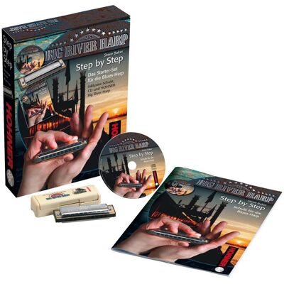 Hohner Step by Step / Blues Lern-Pack (Deutsch) (Harmonica, Diatonique), Instrument à vent, Argent Hohner Step by Step / Blues Lern-Pack (Deutsch) (Harmonica, Diatonique), Instrument à vent, Argent