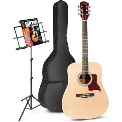 Max Music Akustikgitarre für Anfänger - Solojam Western Gitarre - inkl. (Guitare western, Bois de tilleul, Érable), Guitare, Marron Max Music Akustikgitarre für Anfänger - Solojam Western Gitarre - inkl. (Guitare western, Bois de tilleul, Érable), Guitare, Marron