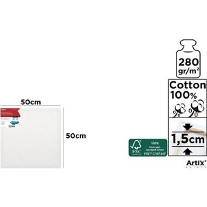 Artix Leinwand 50x50x1,5cm 280G/m2, Écran de projection, Blanc Artix Leinwand 50x50x1,5cm 280G/m2, Écran de projection, Blanc