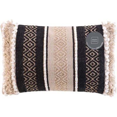 Casativo Taie d'oreiller à franges (50 cm), Fond de studio, Noir, Multicolore, Marron, Beige Casativo Taie d'oreiller à franges (50 cm), Fond de studio, Noir, Multicolore, Marron, Beige