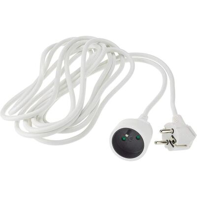 PremiumCord Câble d’extension électrique - 5m - Blanc - Prise unique PremiumCord Câble d’extension électrique - 5m - Blanc - Prise unique