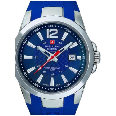 Swiss Alpine Military, Montre, 7058.1835 Montre homme 43mm 10ATM, Bleu, (Horloge analogique, 43 mm) Swiss Alpine Military, Montre, 7058.1835 Montre homme 43mm 10ATM, Bleu, (Horloge analogique, 43 mm)