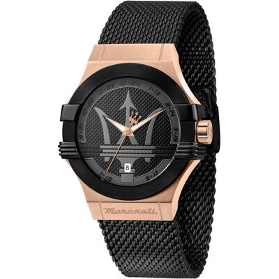 Maserati, Montre, Potenza, Or, Noir, Rose, (Horloge analogique, 40 mm) Maserati, Montre, Potenza, Or, Noir, Rose, (Horloge analogique, 40 mm)