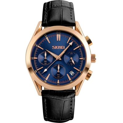 Skmei, Montre, 9127BU Herrenuhr + BOX, Noir, Cuivre, (Chronographe, Horloge analogique, 40.50 mm) Skmei, Montre, 9127BU Herrenuhr + BOX, Noir, Cuivre, (Chronographe, Horloge analogique, 40.50 mm)