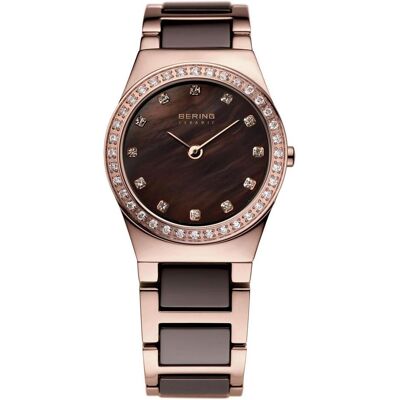 Bering, Montre, céramique, Rose, Marron, (Horloge analogique, 26 mm) Bering, Montre, céramique, Rose, Marron, (Horloge analogique, 26 mm)