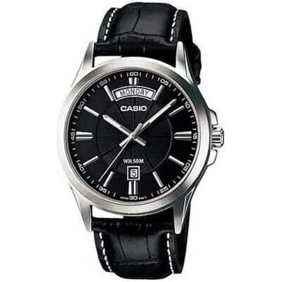 Casio Montre, MTP-1381L-1A, Noir, Gris, Argent, (Horloge analogique, 46.60 mm) Casio Montre, MTP-1381L-1A, Noir, Gris, Argent, (Horloge analogique, 46.60 mm)