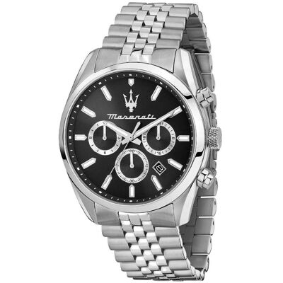 Maserati, Montre, R8853151022, Noir, Argent, (Chronographe, Horloge analogique, 43 mm) Maserati, Montre, R8853151022, Noir, Argent, (Chronographe, Horloge analogique, 43 mm)