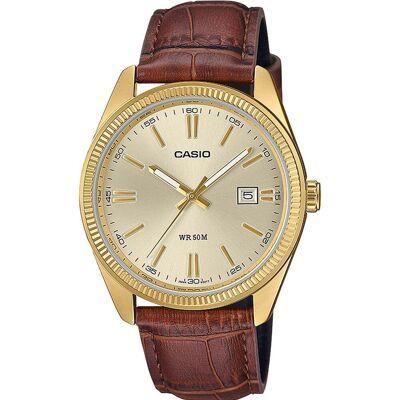 Casio Montre, MTP-1302PGL-9AVEF, Or, Transparent, Marron, (Horloge analogique, 38.50 mm) Casio Montre, MTP-1302PGL-9AVEF, Or, Transparent, Marron, (Horloge analogique, 38.50 mm)