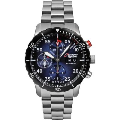 Zeppelin, Montre, 7218M-3 Eurofighter Typhoon Automatique Limitée 43mm 10ATM, Argent, (Horloge analogique, 43 mm) Zeppelin, Montre, 7218M-3 Eurofighter Typhoon Automatique Limitée 43mm 10ATM, Argent, (Horloge analogique, 43 mm)