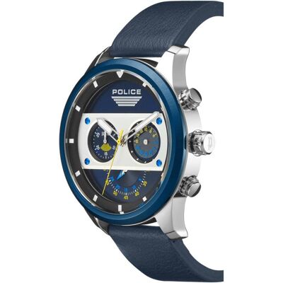 Police, Montre, Vesterbro, Noir, Argent, (Chronographe, Horloge analogique, 49 mm) Police, Montre, Vesterbro, Noir, Argent, (Chronographe, Horloge analogique, 49 mm)