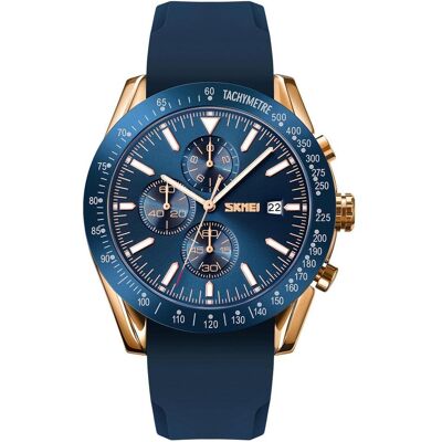 Skmei, Montre, 9253PRGBU Herrenuhr + BOX, Rouge, Bleu, Cuivre, (Chronographe, Horloge analogique, 45 mm) Skmei, Montre, 9253PRGBU Herrenuhr + BOX, Rouge, Bleu, Cuivre, (Chronographe, Horloge analogique, 45 mm)