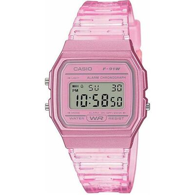 Casio Montre, F-91WS-4EF, Rose, (Chronographe, 36 mm) Casio Montre, F-91WS-4EF, Rose, (Chronographe, 36 mm)