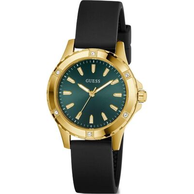 Guess, Montre, GW0949L2 Damenuhr Mist 35mm 5ATM, Or, Vert, Noir, (Horloge analogique, 35 mm) Guess, Montre, GW0949L2 Damenuhr Mist 35mm 5ATM, Or, Vert, Noir, (Horloge analogique, 35 mm)
