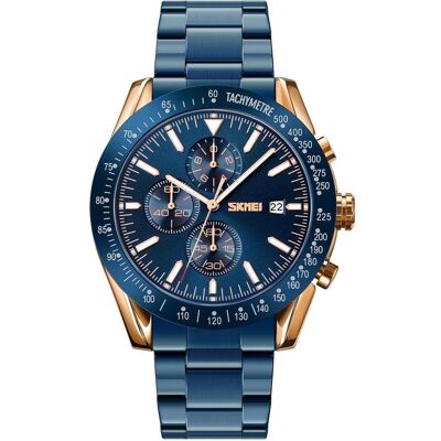 Skmei, Montre, 9253RGBU Herrenuhr + BOX, Rouge, Cuivre, Multicolore, Bleu, (Chronographe, Horloge analogique, 45 mm) Skmei, Montre, 9253RGBU Herrenuhr + BOX, Rouge, Cuivre, Multicolore, Bleu, (Chronographe, Horloge analogique, 45 mm)