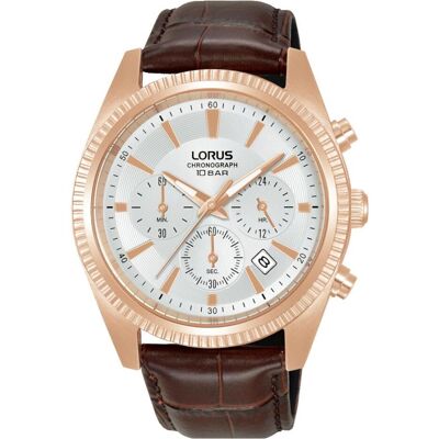 Lorus, Montre, RT304LX9 Herrenuhr Chronograph 42mm 10ATM, Marron, Argent, Or, Beige, (Chronographe, Horloge analogique, 42 mm) Lorus, Montre, RT304LX9 Herrenuhr Chronograph 42mm 10ATM, Marron, Argent, Or, Beige, (Chronographe, Horloge analogique, 42 mm)