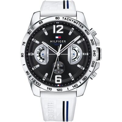 Tommy Hilfiger, Montre, Decker, Blanc, (Horloge analogique, 46 mm) Tommy Hilfiger, Montre, Decker, Blanc, (Horloge analogique, 46 mm)