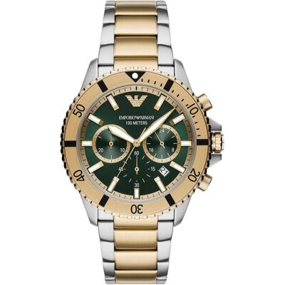 Giorgio Armani Emporio Armani, Montre, AR11586 Diver Chrono, Argent, (Chronographe, 43 mm) Giorgio Armani Emporio Armani, Montre, AR11586 Diver Chrono, Argent, (Chronographe, 43 mm)