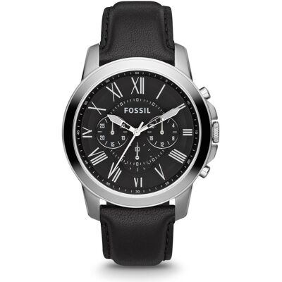 Fossil, Montre, Grant, Noir, (Chronographe, Horloge analogique, 44 mm) Fossil, Montre, Grant, Noir, (Chronographe, Horloge analogique, 44 mm)