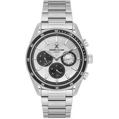 Daniel Klein, Montre, DK.1.14220-1, Argent, (Horloge analogique, 42 mm) Daniel Klein, Montre, DK.1.14220-1, Argent, (Horloge analogique, 42 mm)