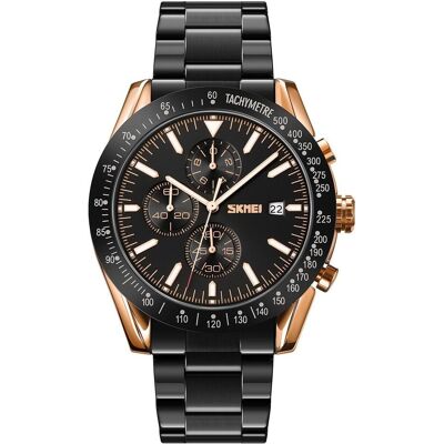 Skmei, Montre, 9253RGBK Herrenuhr + BOX, Cuivre, Noir, Rouge, (Chronographe, Horloge analogique, 45 mm) Skmei, Montre, 9253RGBK Herrenuhr + BOX, Cuivre, Noir, Rouge, (Chronographe, Horloge analogique, 45 mm)