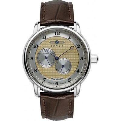 Zeppelin, Montre, Friedrichshafen 85685 Montre 40mm, Argent, Blanc, Marron, (Horloge analogique, 40 mm) Zeppelin, Montre, Friedrichshafen 85685 Montre 40mm, Argent, Blanc, Marron, (Horloge analogique, 40 mm)