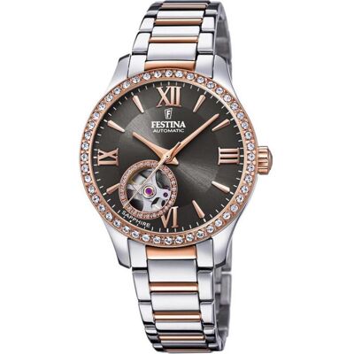 Festina, Montre, Automatique, Rose, Argent, (Horloge analogique, 34 mm) Festina, Montre, Automatique, Rose, Argent, (Horloge analogique, 34 mm)