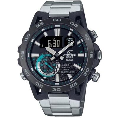 Casio Montre, Edifice ECB-40DB-1AEF, Noir, Argent, (Chronographe, Horloge analogique, 48.50 mm) Casio Montre, Edifice ECB-40DB-1AEF, Noir, Argent, (Chronographe, Horloge analogique, 48.50 mm)