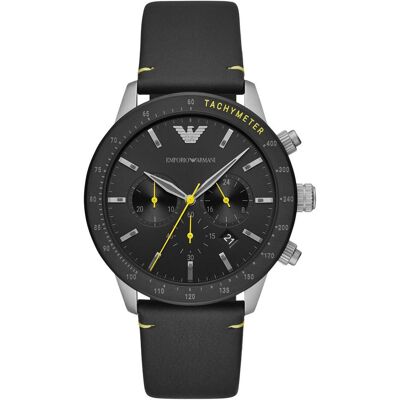 Giorgio Armani Emporio Armani, Montre, Mario, Argent, (Chronographe, Horloge analogique, 44 mm) Giorgio Armani Emporio Armani, Montre, Mario, Argent, (Chronographe, Horloge analogique, 44 mm)