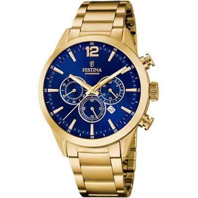 Festina, Montre, Chronographe Timeless, Or, (Chronographe, Horloge analogique, 44 mm) Festina, Montre, Chronographe Timeless, Or, (Chronographe, Horloge analogique, 44 mm)
