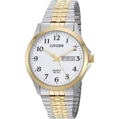 Citizen Montre, Cronografo al Quarzo Quadrante Bianco Orologio Bicolore, Argent, Or, (Chronographe, 38 mm) Citizen Montre, Cronografo al Quarzo Quadrante Bianco Orologio Bicolore, Argent, Or, (Chronographe, 38 mm)