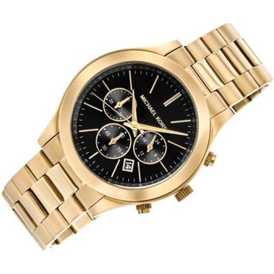 Michael Kors, Montre, Herrenuhr + Kartenetui MK1076SET + Box, Noir, (Chronographe, Horloge analogique, 44 mm) Michael Kors, Montre, Herrenuhr + Kartenetui MK1076SET + Box, Noir, (Chronographe, Horloge analogique, 44 mm)