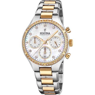 Festina, Montre, Boyfriend, Argent, (Chronographe, Horloge analogique, 36 mm) Festina, Montre, Boyfriend, Argent, (Chronographe, Horloge analogique, 36 mm)