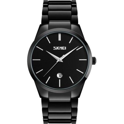 Skmei, Montre, 9140BK Herrenuhr + BOX, Noir, Argent, (Horloge analogique, 40 mm) Skmei, Montre, 9140BK Herrenuhr + BOX, Noir, Argent, (Horloge analogique, 40 mm)