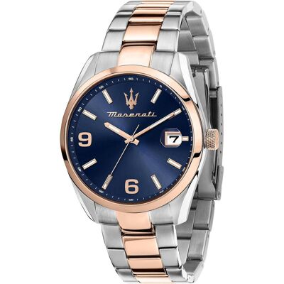 Maserati, Montre, Attraction, Bleu, (Horloge analogique, 43 mm) Maserati, Montre, Attraction, Bleu, (Horloge analogique, 43 mm)